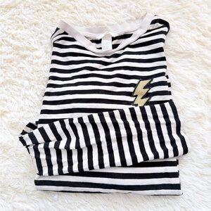 H&M Black and White Striped Long Sleeve Tee